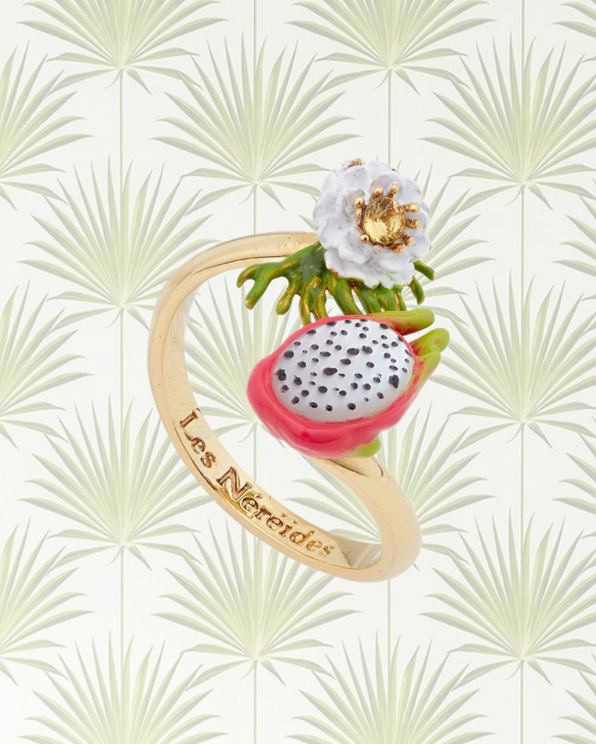 DRAGON FRUIT AND PITAYA FLOWER YOU AND ME ADJUSTABLE RING