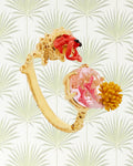 ADJUSTABLE HERMIT CRAB AND LIGHT PINK CUT CRYSTAL STONE YOU AND ME RING