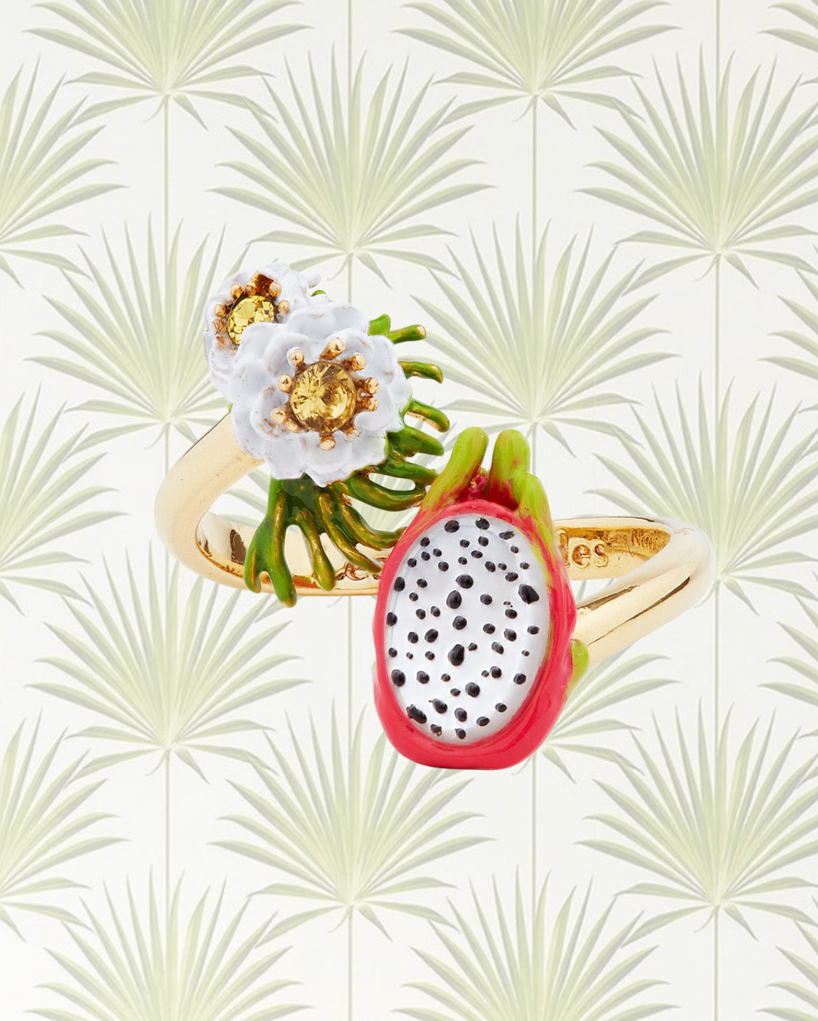 DRAGON FRUIT AND PITAYA FLOWER YOU AND ME ADJUSTABLE RING