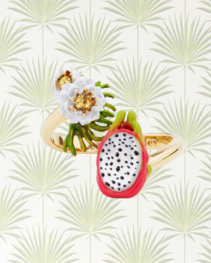 DRAGON FRUIT AND PITAYA FLOWER YOU AND ME ADJUSTABLE RING