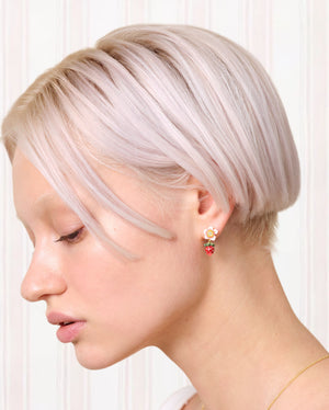 WILD STRAWBERRY AND PINK ROSE EARRINGS