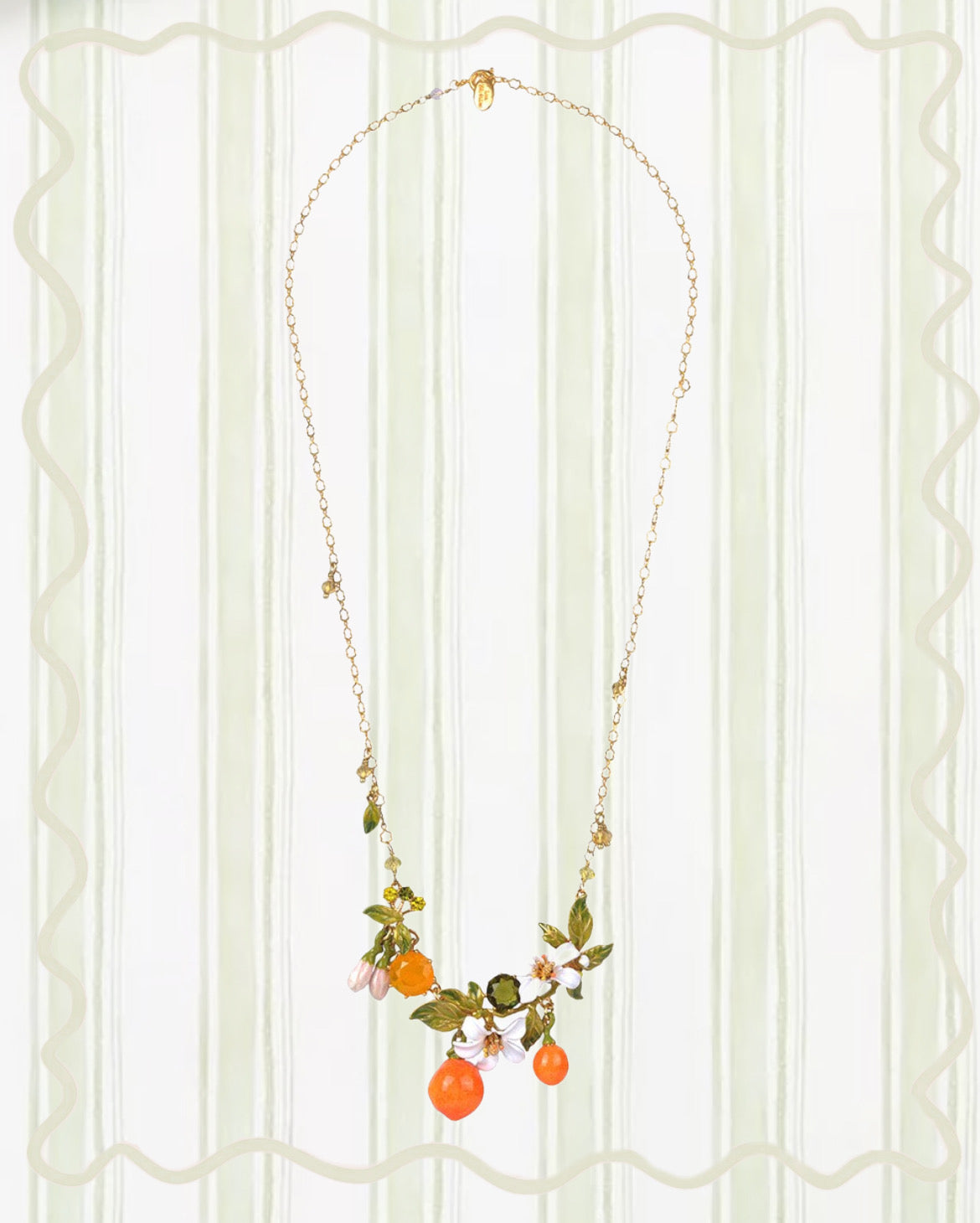 Gardens In Provence Orange Short Necklace