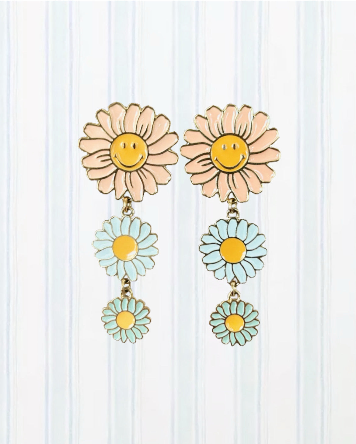 PASTEL DAISIES DANGLING EARRINGS