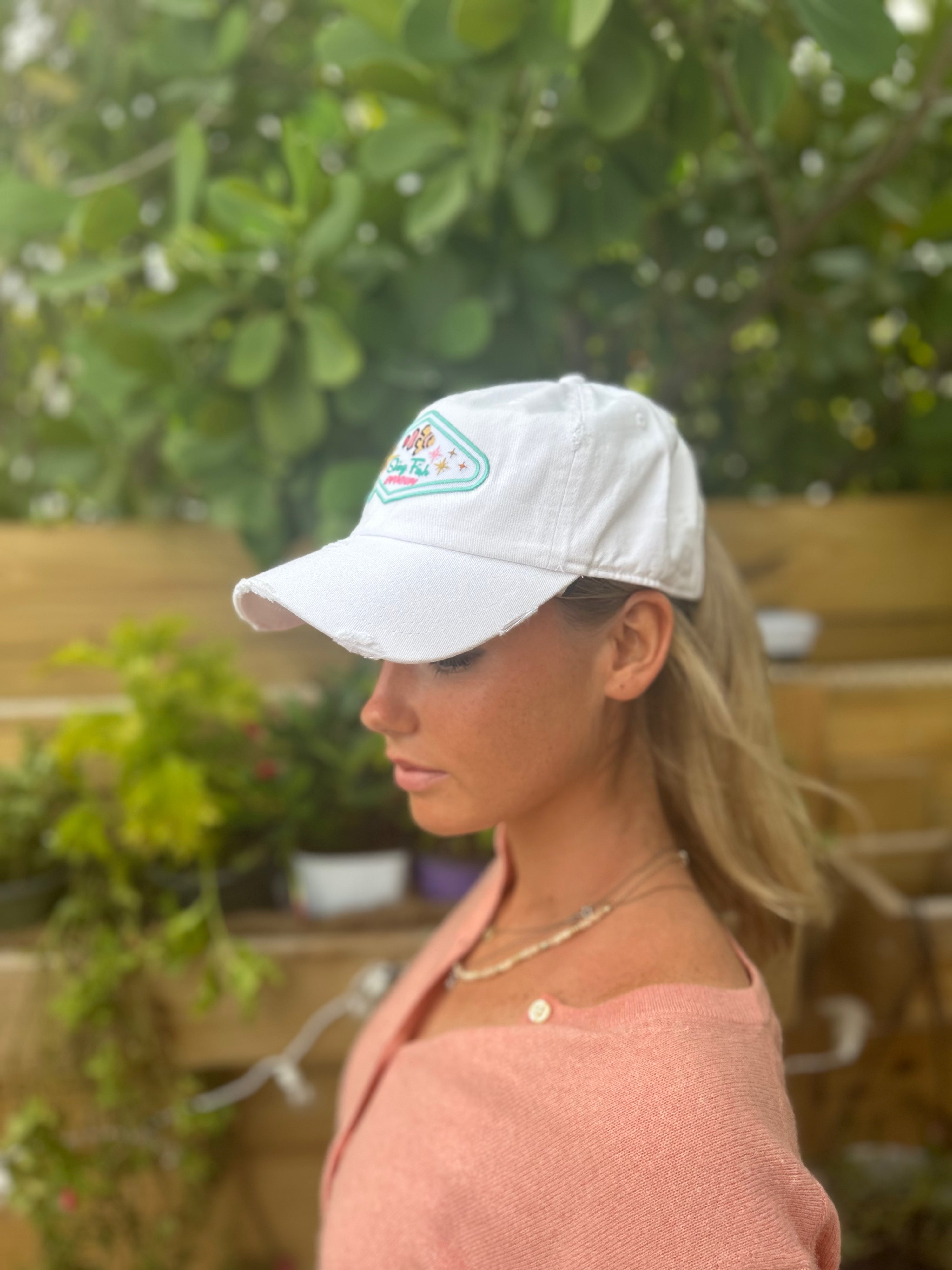 White Shiny Fish Hat