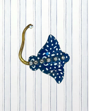 SPECKLED BLUE EAGLE RAY BROOCH