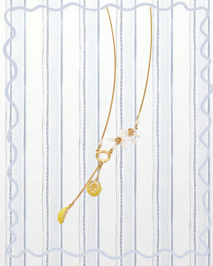 LEMON AND LEMON BLOSSOMS PENDANT NECKLACE