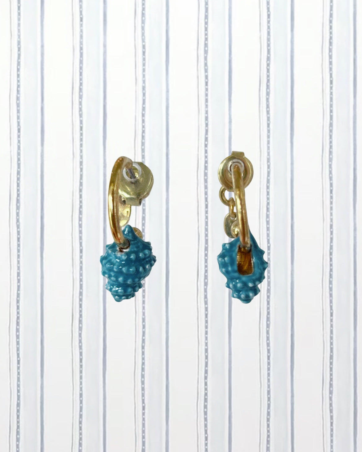 AZURE SEASHELL CHARM EARRINGS