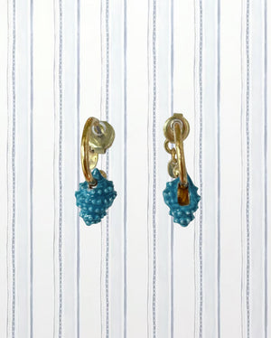 AZURE SEASHELL CHARM EARRINGS