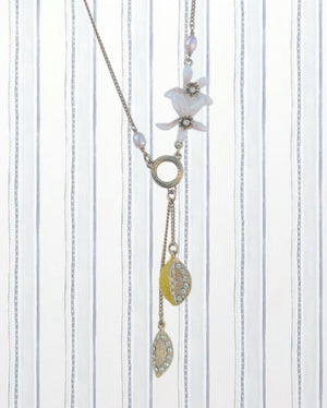 LEMON AND LEMON BLOSSOMS PENDANT NECKLACE