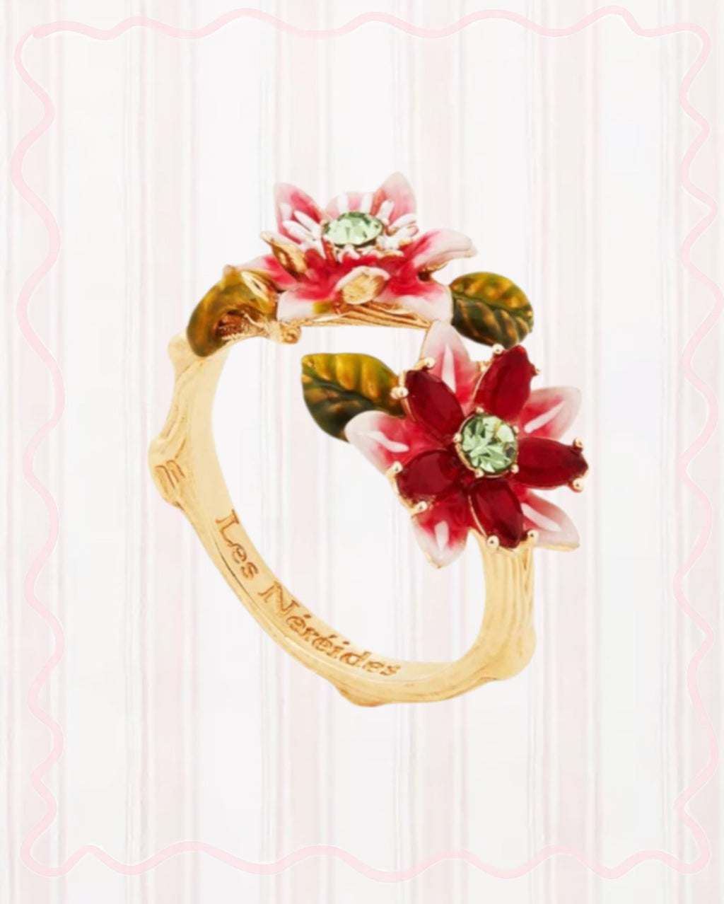 PASSION FLOWER AND GLASS FLOWER RING