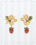 WILD STRAWBERRY AND STRAWBERRY FLOWER EARRINGS