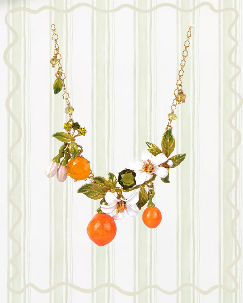 Gardens In Provence Orange Short Necklace