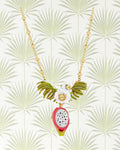 DRAGONFRUIT AND PITAYA FLOWER PENDANT NECKLACE