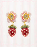 WILD STRAWBERRY AND PINK ROSE EARRINGS