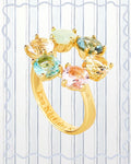 LA DIAMANTINE ACQUA AZZURRA THIN 6 STONES RINGS