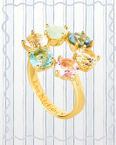 LA DIAMANTINE ACQUA AZZURRA THIN 6 STONES RINGS