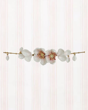JAPANESE WHITE CHERRY BLOSSOM AND PETALS THIN BRACELET