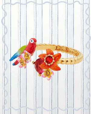 PARROT AND FLOWER YOU AND ME ADJUSTABLE RING