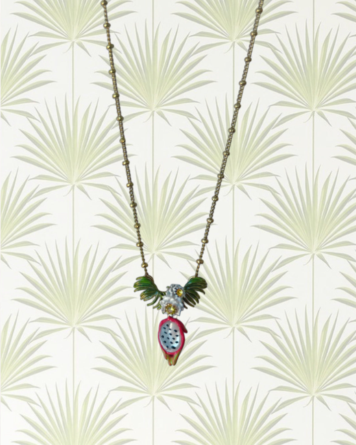 DRAGONFRUIT AND PITAYA FLOWER PENDANT NECKLACE