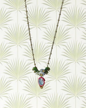 DRAGONFRUIT AND PITAYA FLOWER PENDANT NECKLACE