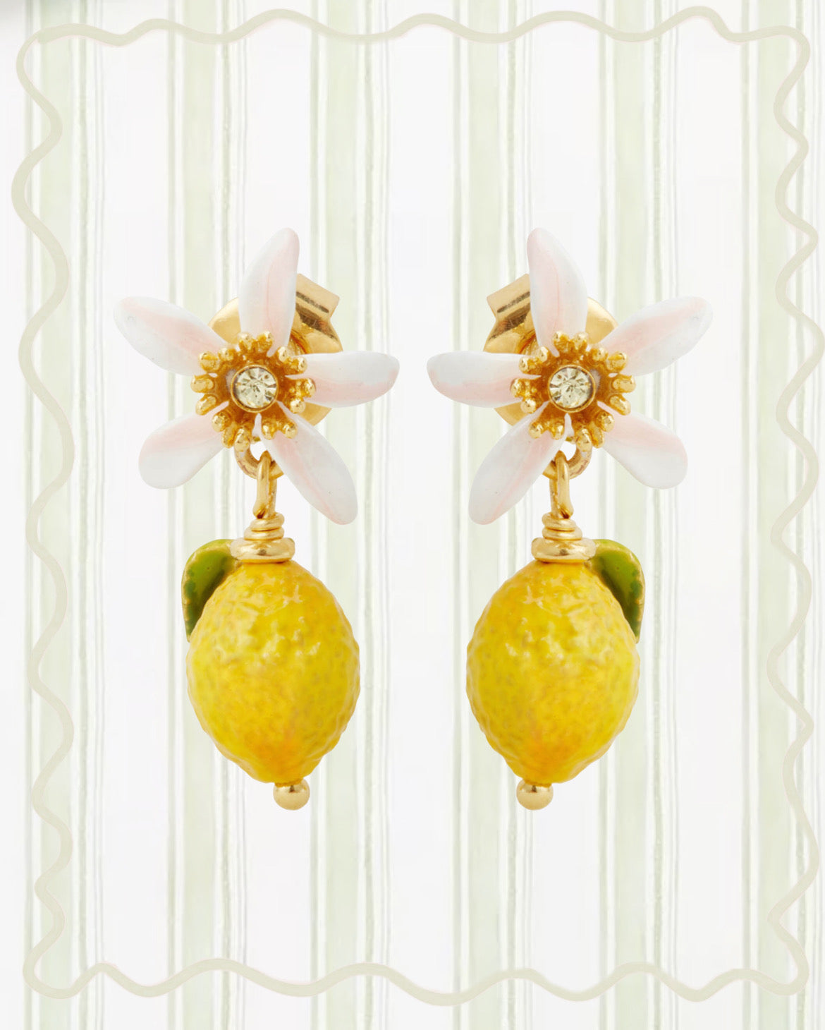 LEMON AND WHITE FLOWER EARRINGS