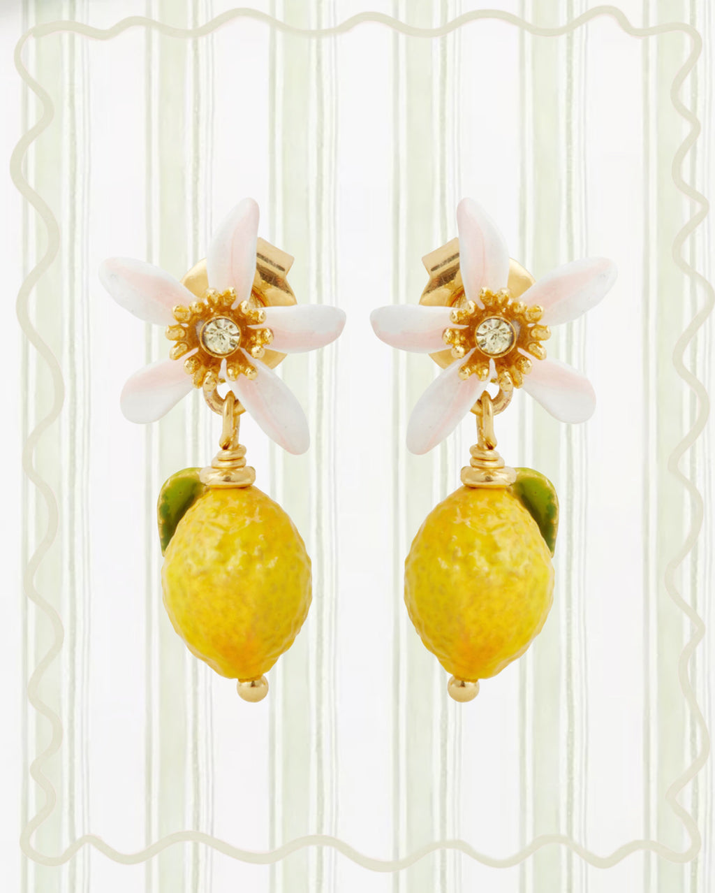 LEMON AND WHITE FLOWER EARRINGS