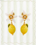 LEMON AND WHITE FLOWER EARRINGS