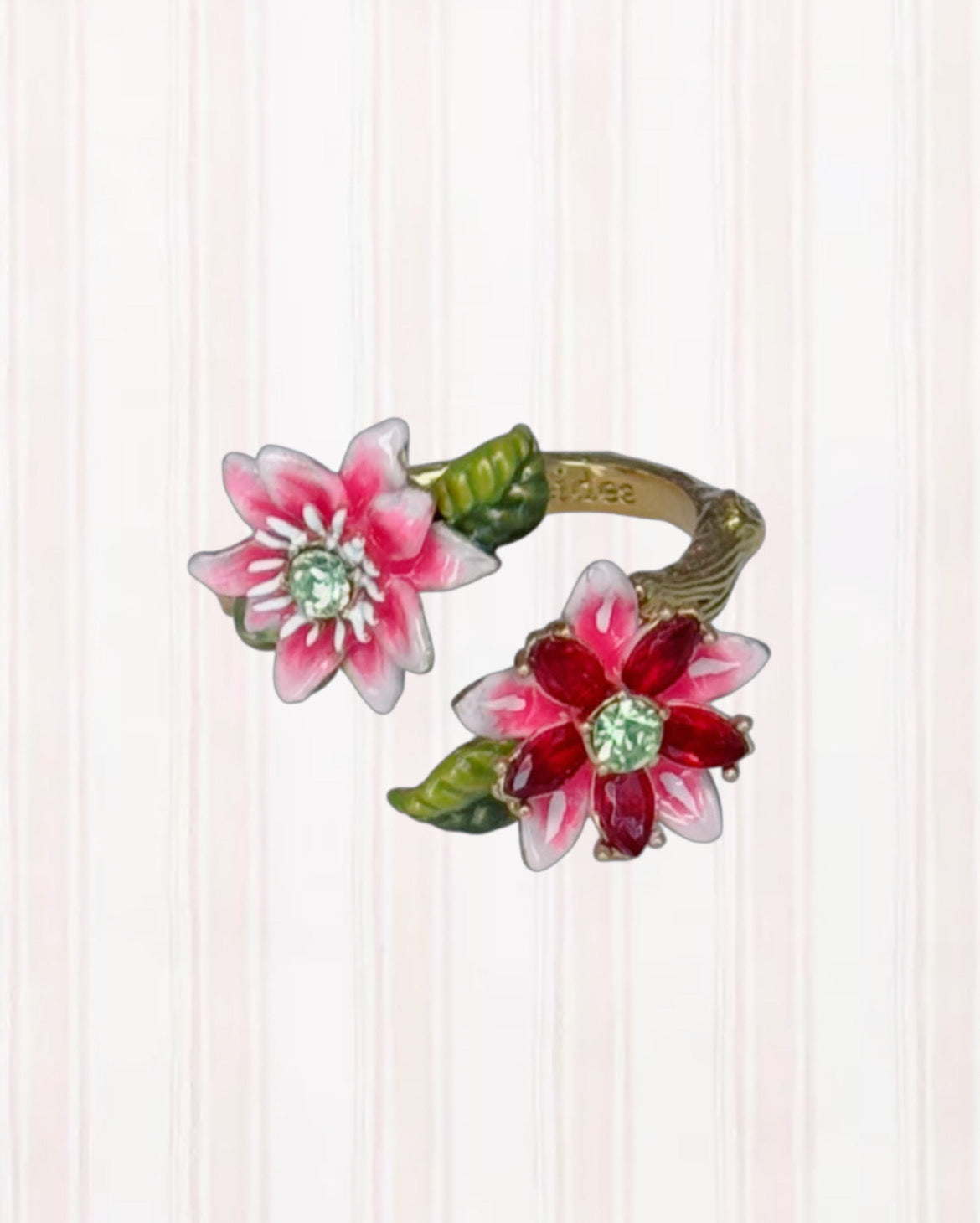 PASSION FLOWER AND GLASS FLOWER RING