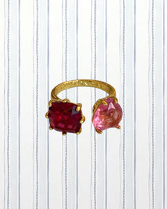 CRIMSON AND BLUSH EMBRACE RING