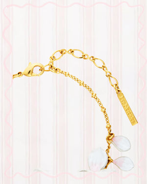 JAPANESE WHITE CHERRY BLOSSOM AND PETALS THIN BRACELET