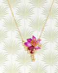 PURPLE BAUHINIA FLOWER PENDANT NECKLACE