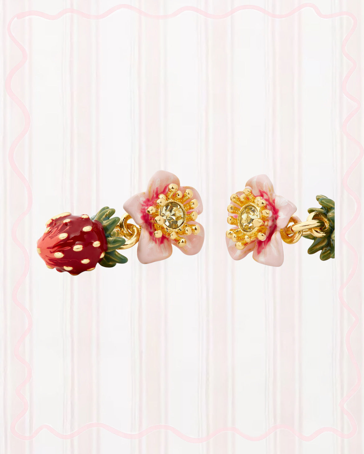 WILD STRAWBERRY AND PINK ROSE EARRINGS