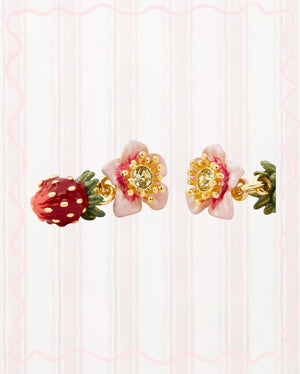 WILD STRAWBERRY AND PINK ROSE EARRINGS