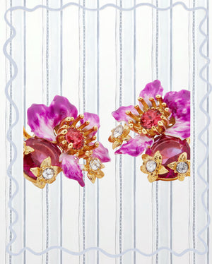 PURPLE BAUHINIA FLOWER EARRINGS