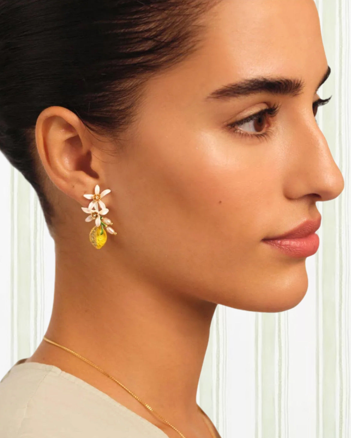 HALF LEMON AND LEMON BLOSSOM EARRINGS