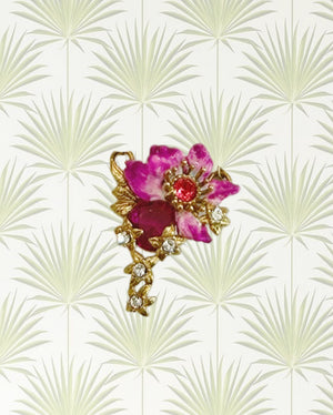 PURPLE BAUHINIA FLOWER PENDANT NECKLACE