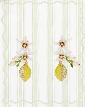 HALF LEMON AND LEMON BLOSSOM EARRINGS