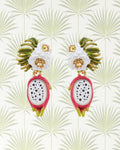 DRAGONFRUIT AND PITAYA FLOWER DANGLING EARRINGS