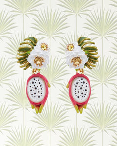DRAGONFRUIT AND PITAYA FLOWER DANGLING EARRINGS