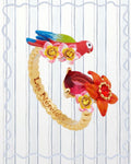 PARROT AND FLOWER YOU AND ME ADJUSTABLE RING