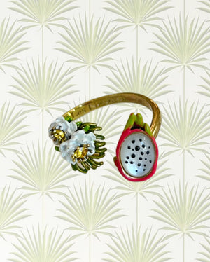 DRAGON FRUIT AND PITAYA FLOWER YOU AND ME ADJUSTABLE RING