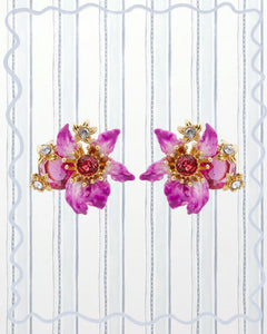 PURPLE BAUHINIA FLOWER EARRINGS