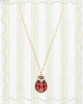 LADYBUG AND RECTANGLE LINK CHAIN NECKLACE