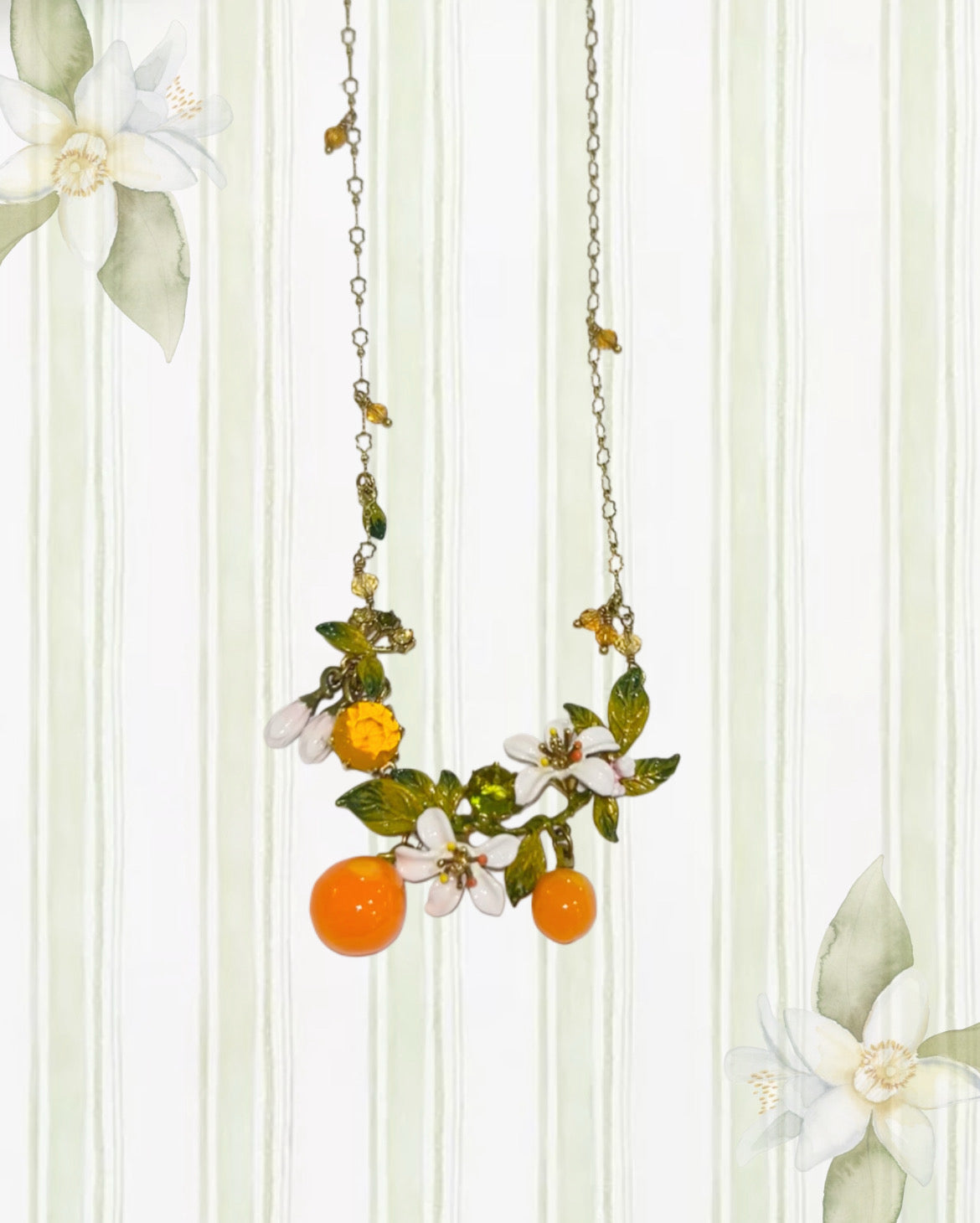 Gardens In Provence Orange Short Necklace