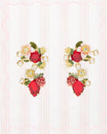 WILD STRAWBERRY AND STRAWBERRY FLOWER EARRINGS