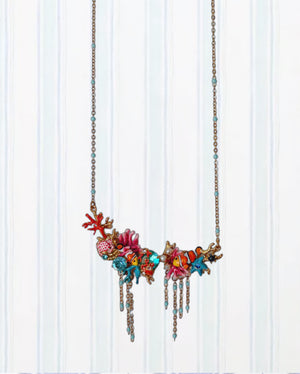 CLOWNFISH, ANEMONES AND CORAL STATEMENT NECKLACE