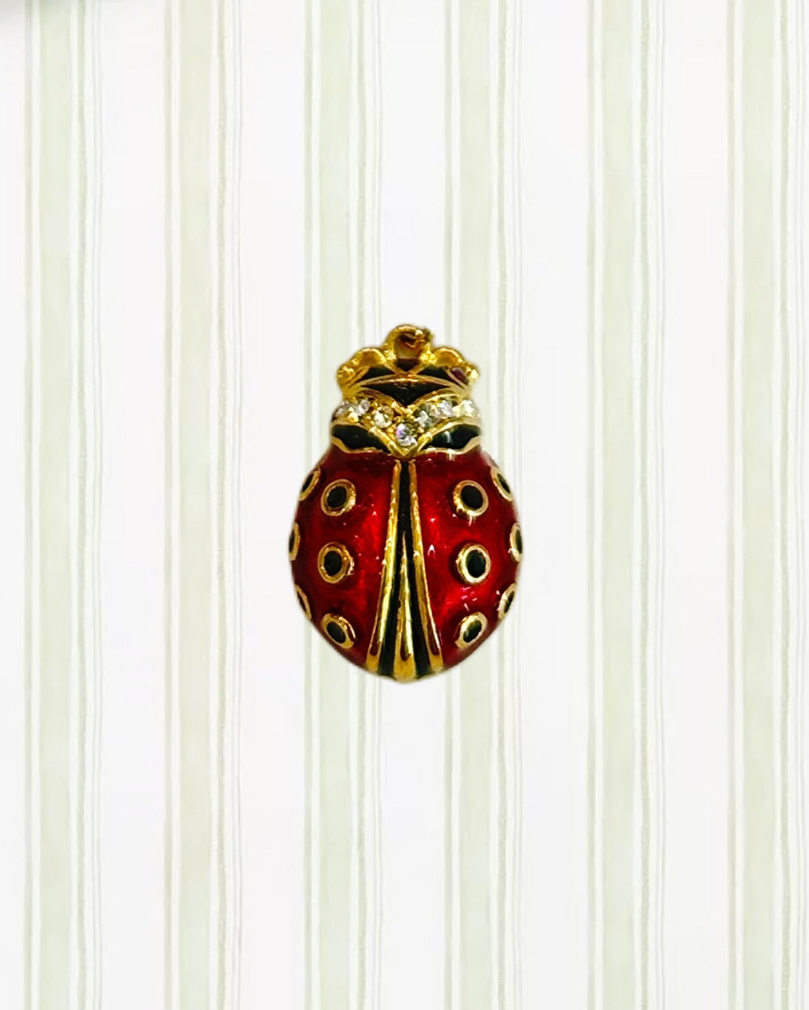 LADYBUG AND RECTANGLE LINK CHAIN NECKLACE