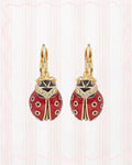 LADYBUG AND FACETED CRYSTAL EARRINGS