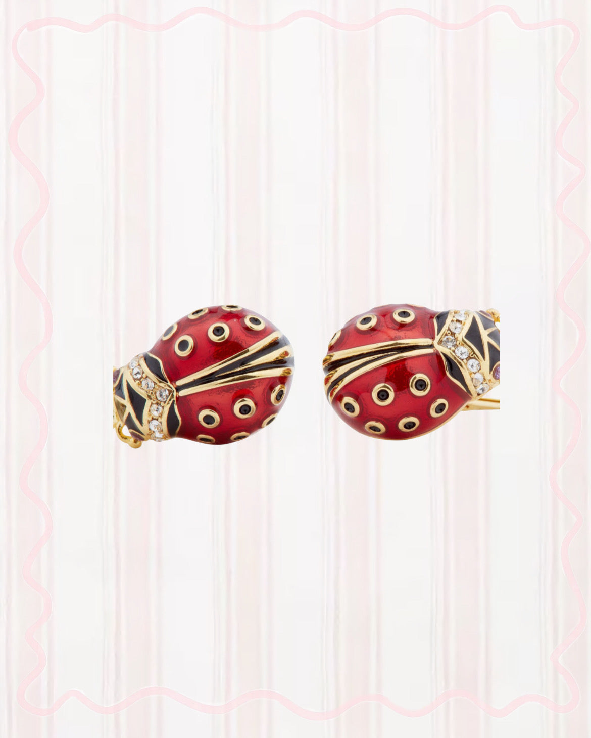 LADYBUG AND FACETED CRYSTAL EARRINGS