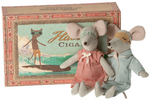 Mom and Dad Mice in Cigar Box
